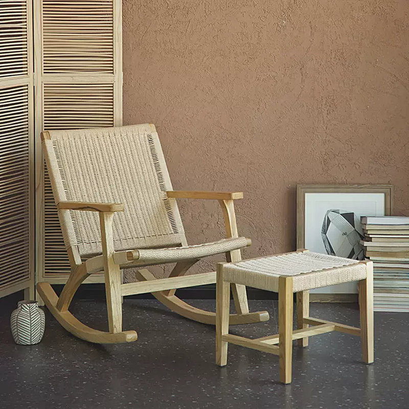 Comfort Zone Furniture.e Modern Simple Solid Wood Paper Rope Rocking Chair Rocking Chair Wayfair